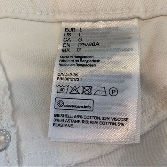 H&M White Maternity Half Panel Jeans Size Large - Picture 9 of 9